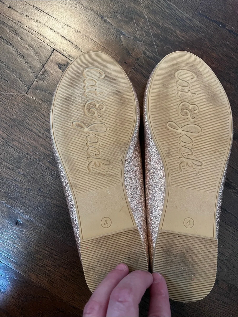 Cat & Jack Glitter Ballet Flats in Rose Gold